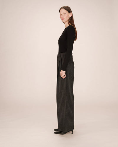 Senna Trousers Grey Pinstripe