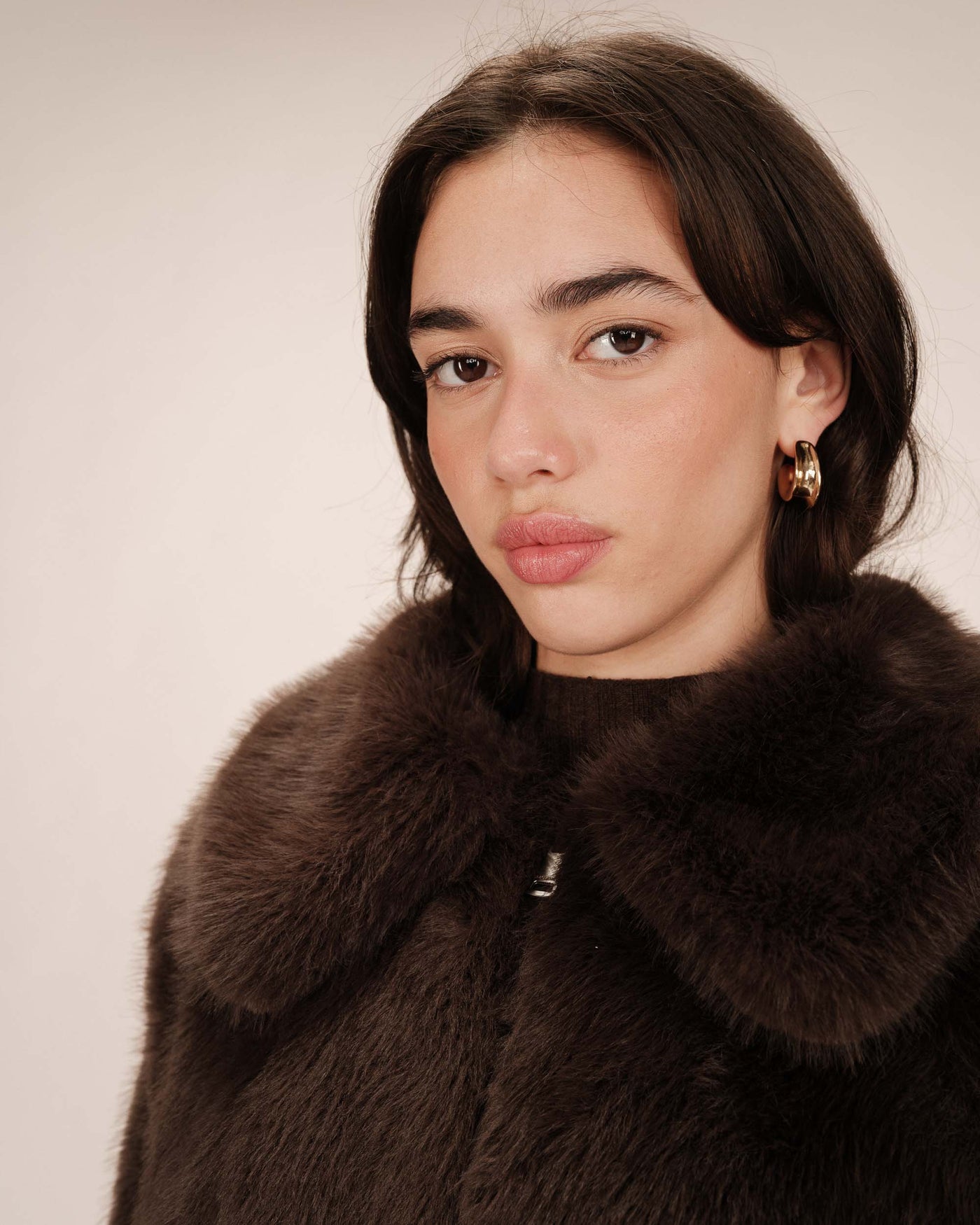 Shonna Faux Fur Jacket Chocolat