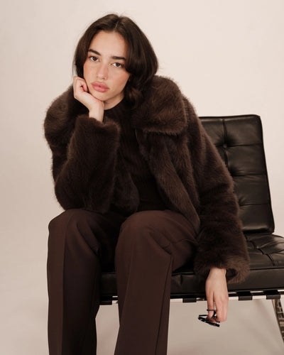 Shonna Faux Fur Jacket Chocolat