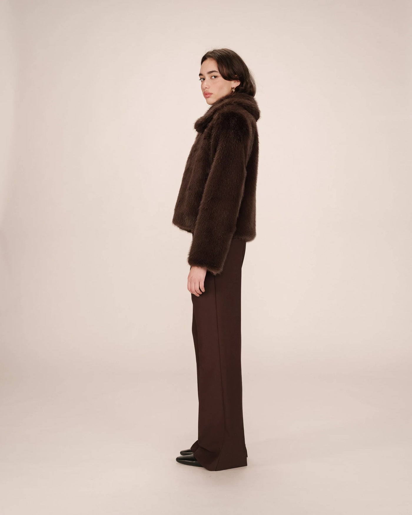 Shonna Faux Fur Jacket Chocolat