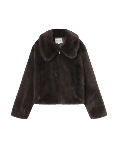 Shonna Faux Fur Jacket Chocolat