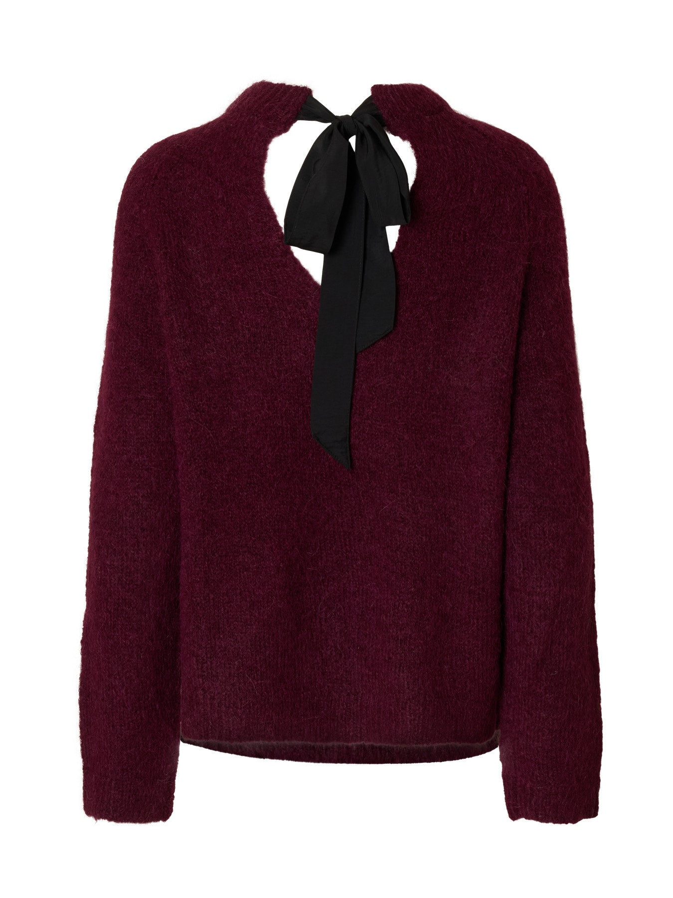 SlfGabella Knit Bow O-Neck Fig