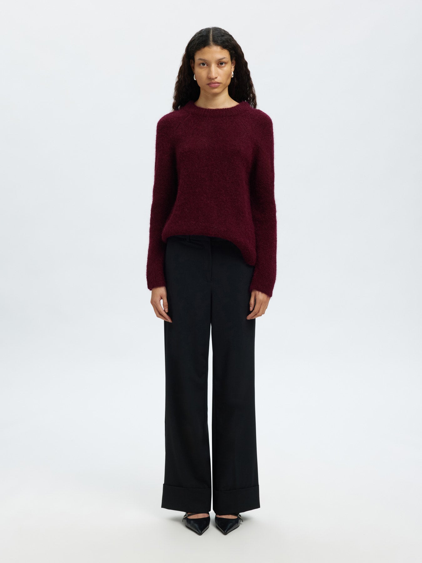 SlfGabella Knit Bow O-Neck Fig