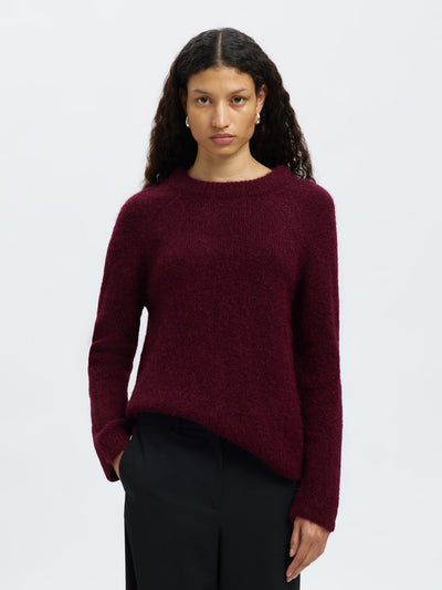 SlfGabella Knit Bow O-Neck Fig