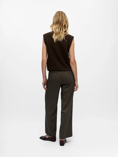 ObjSaggia Button Knit Vest Seal Brown