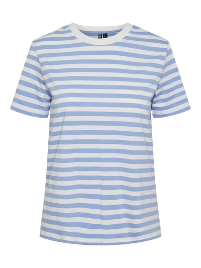 PcRia SS Bold Stripe Tee Cashmere Blue