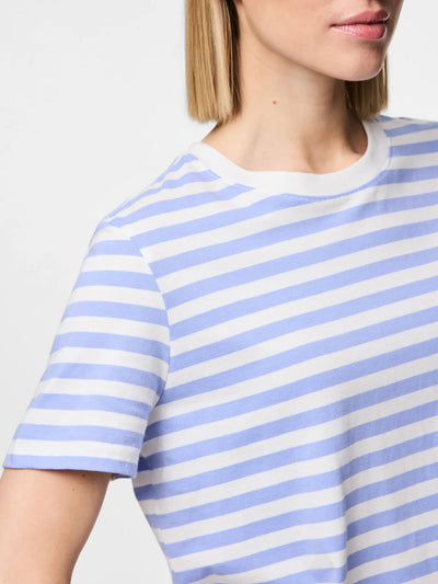 PcRia SS Bold Stripe Tee Cashmere Blue