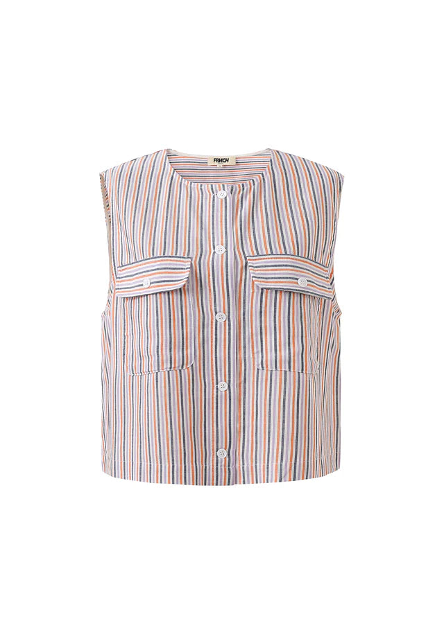 Nilani Top Orange/Lilac Stripes