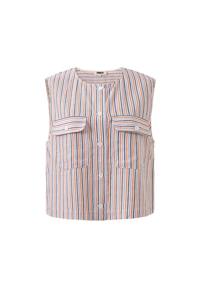 Nilani Top Orange/Lilac Stripes