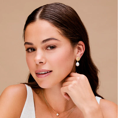 Shell & Pearl Drop Earrings