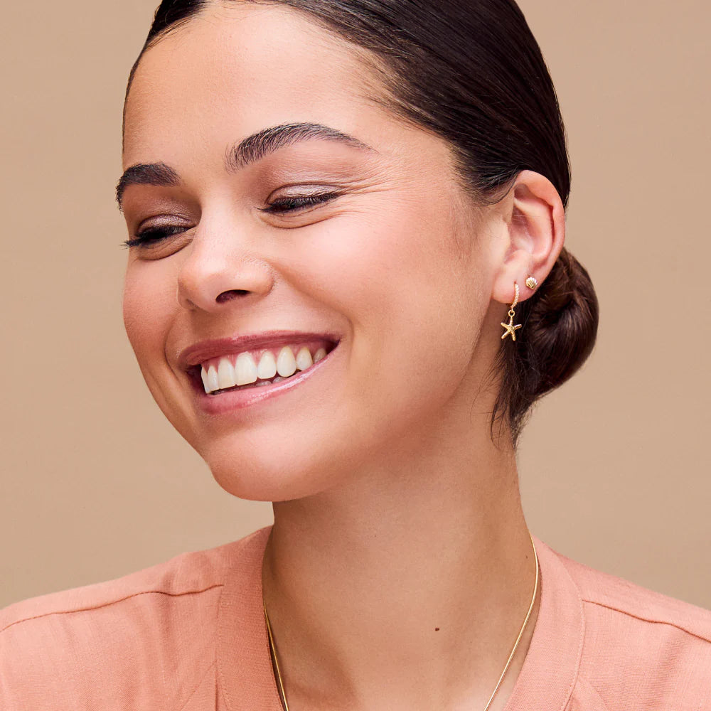 Starfish & Pearl Micro Hoops