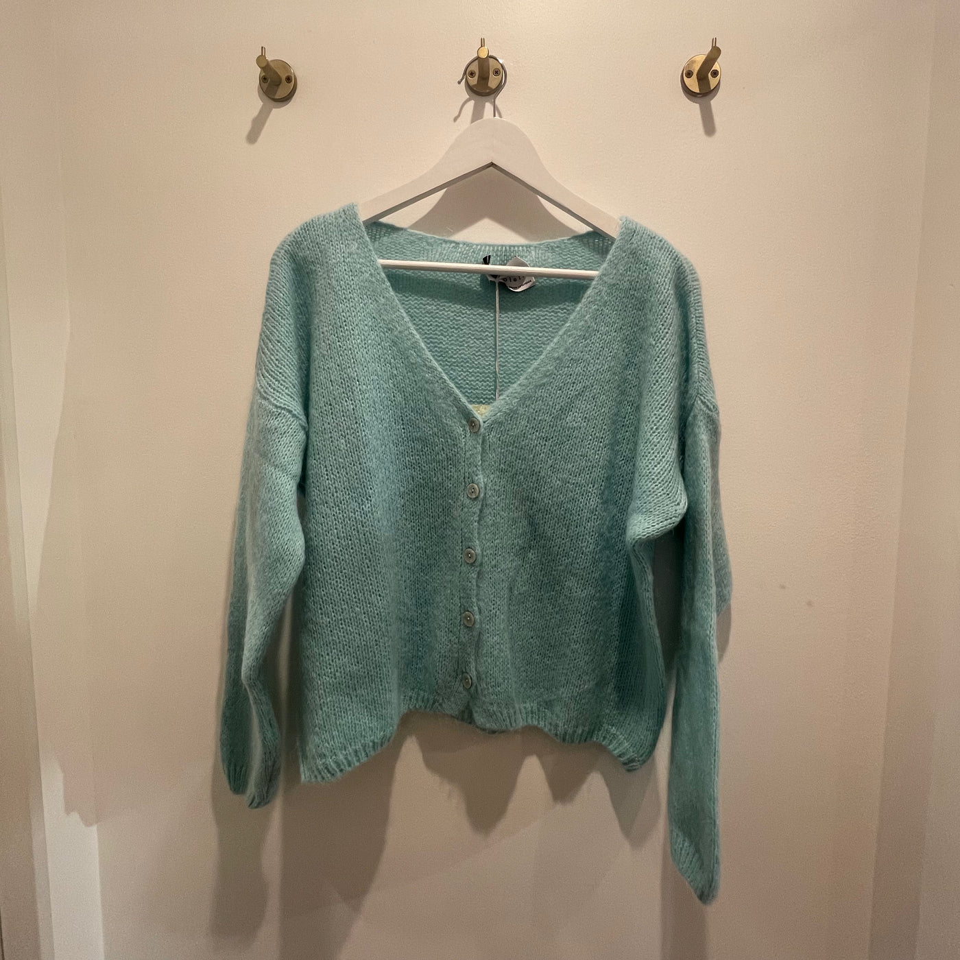 Mohair Cardigan - Seafoam Blue