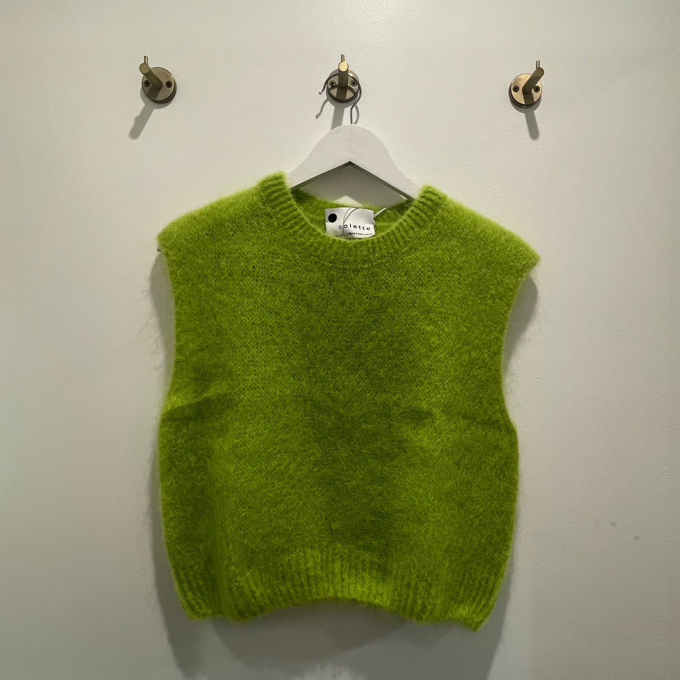 Mohair Cropped Vest - Lime