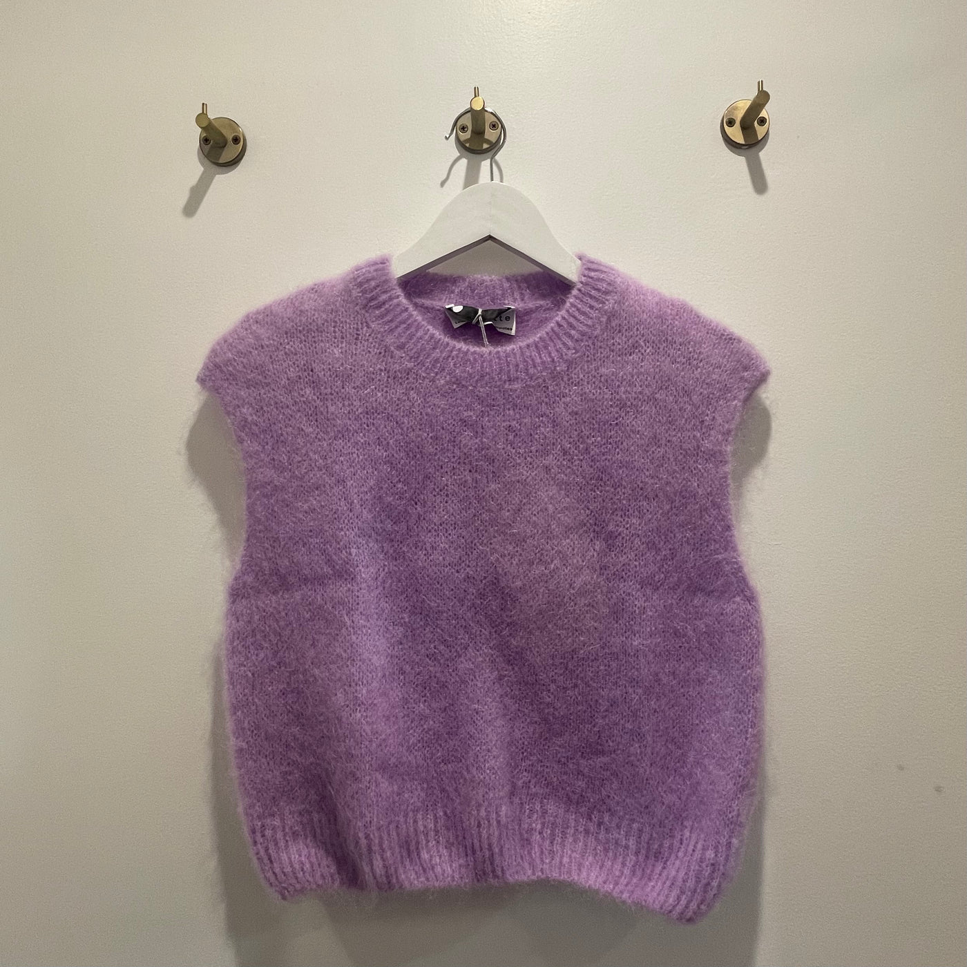 Mohair Cropped Vest - Lilac