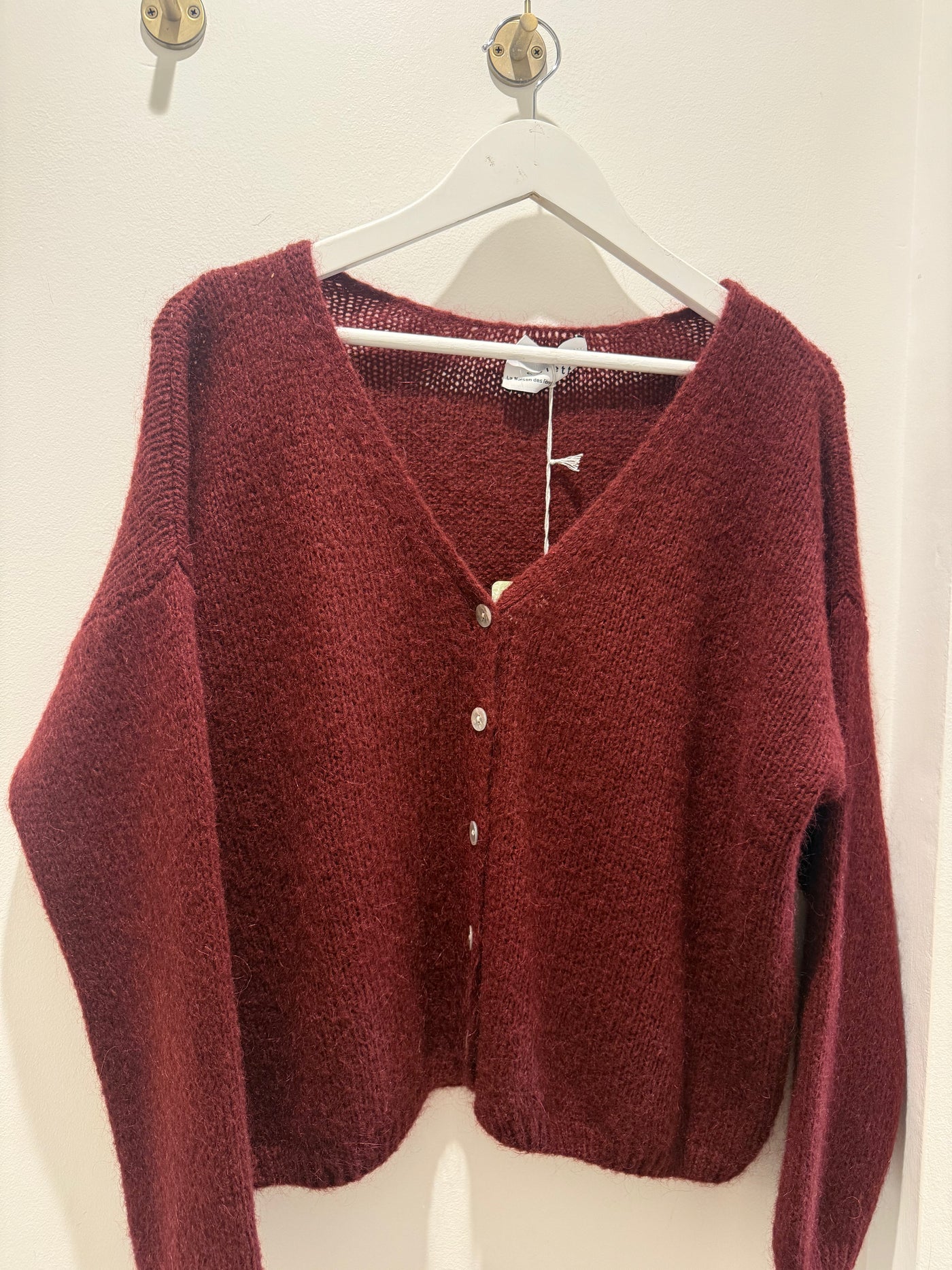 Mohair Cardigan - Maroon