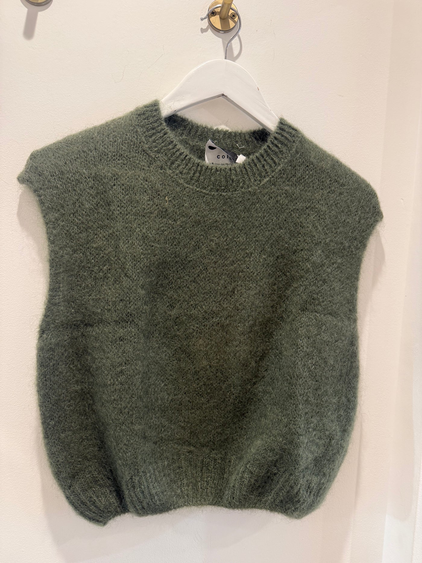 Mohair Cropped Vest - Khaki