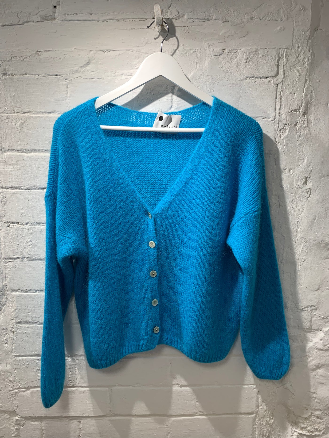 Mohair Cardigan - Aqua