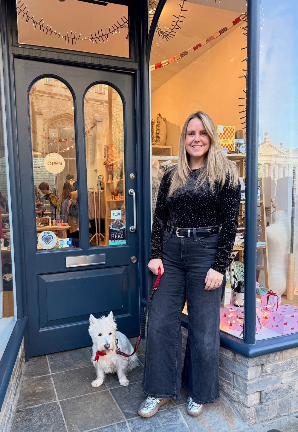 Beth Scott-Morris, owner of Iris & Violet, outside the Cambridge shop