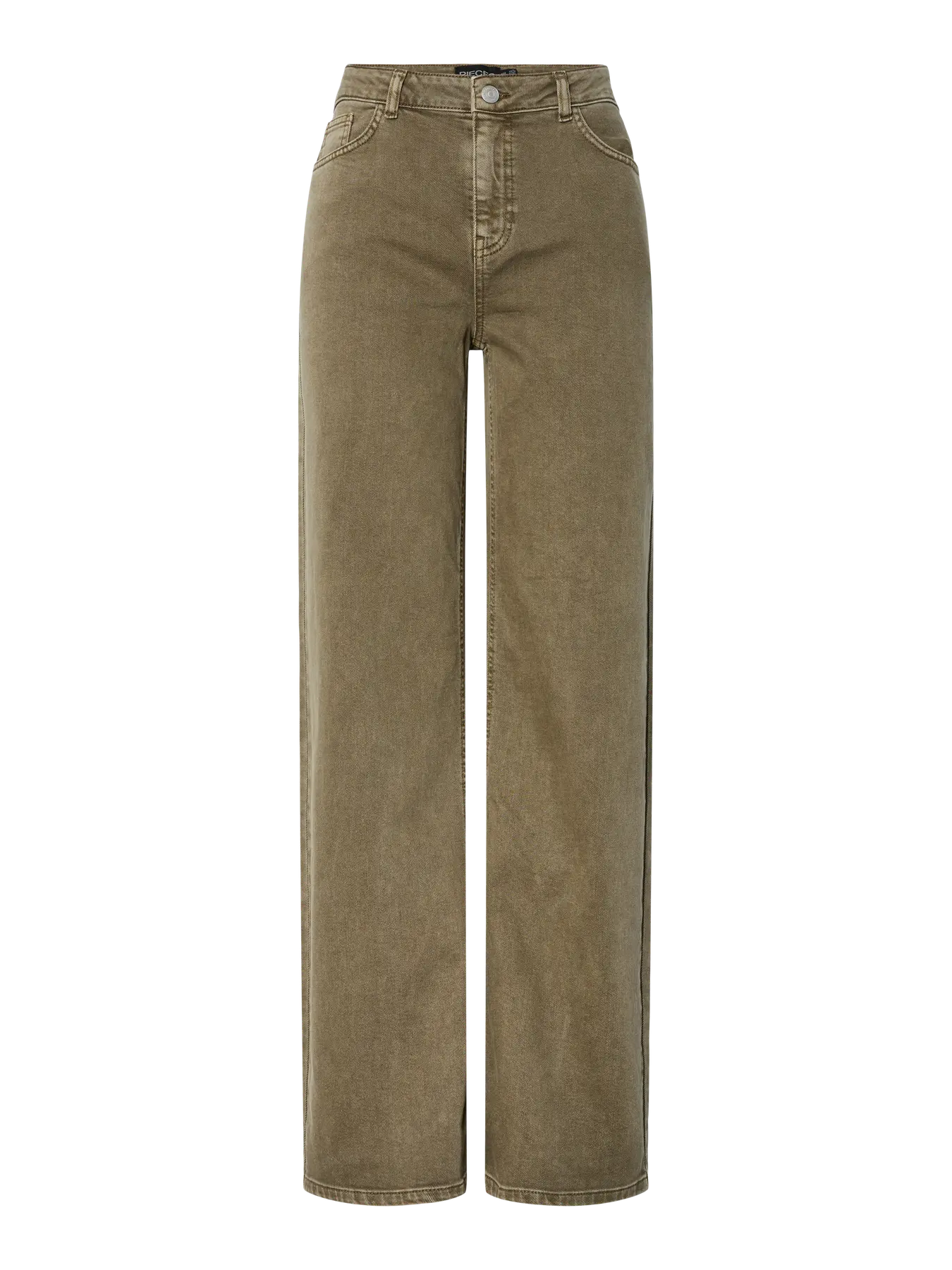 PcSilke Wide Coloured Jeans Olive