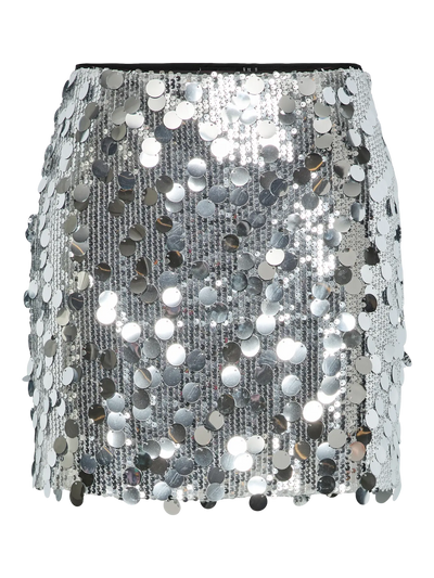 PcMalou Sequin Skirt Silver