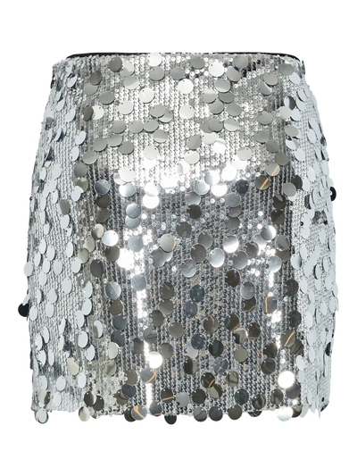 PcMalou Sequin Skirt Silver