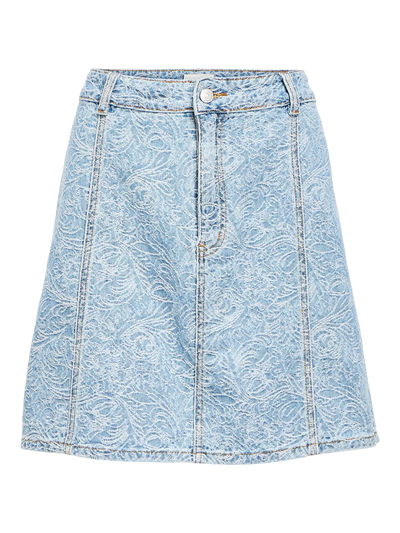 ObjMirwa Short Denim Skirt Light Blue