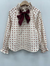 Cream Burgundy Floral