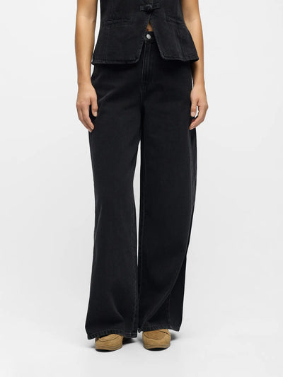 ObjMoji Zarafine Wide Jeans Black