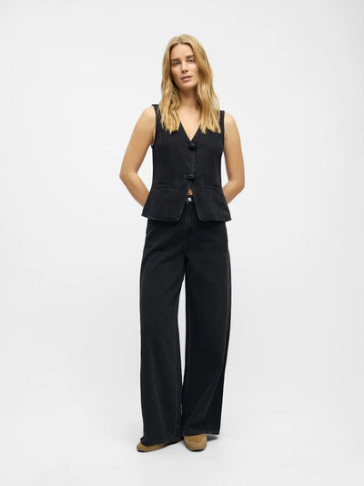 ObjMoji Zarafine Wide Jeans Black