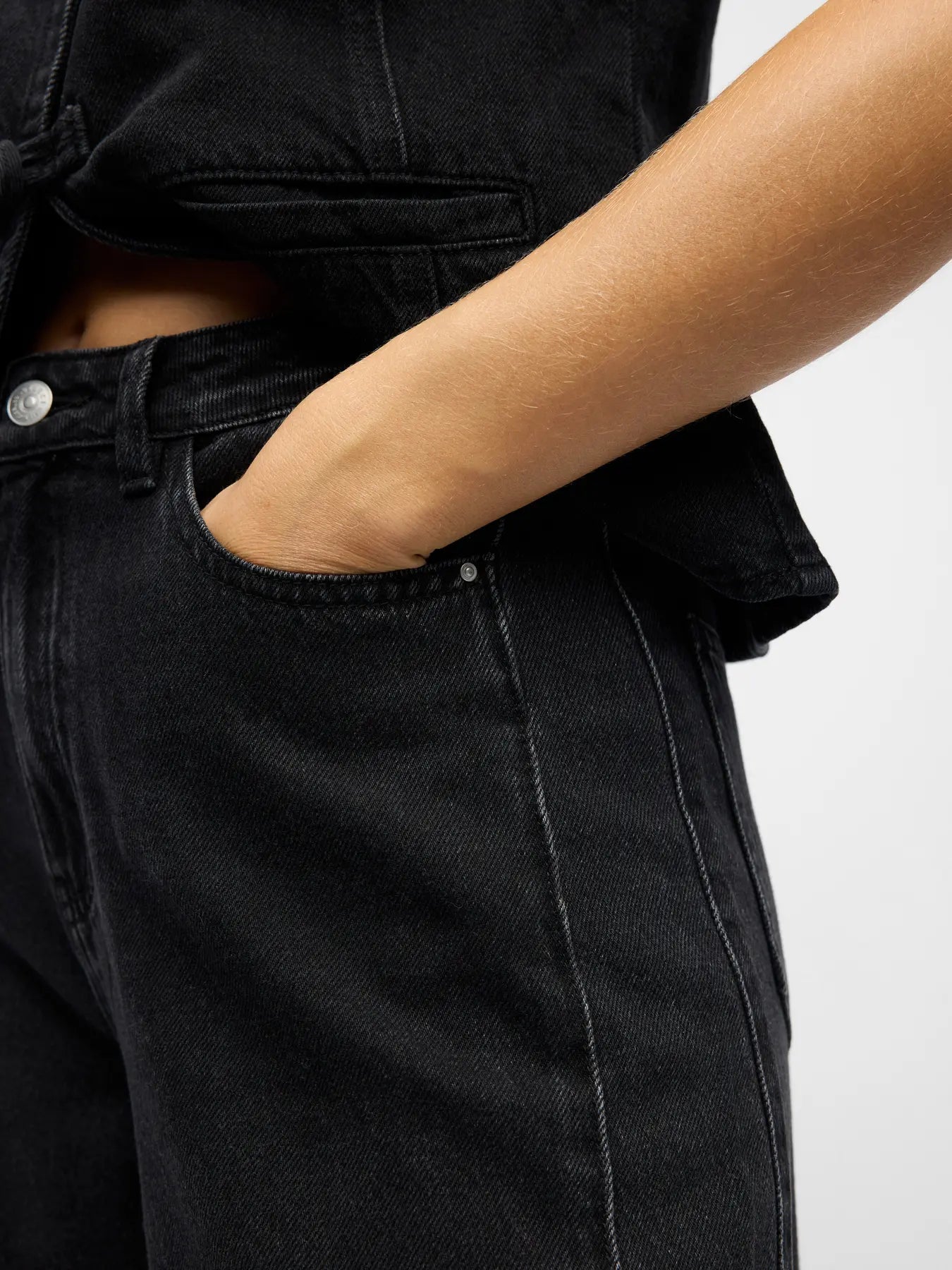 ObjMoji Zarafine Wide Jeans Black