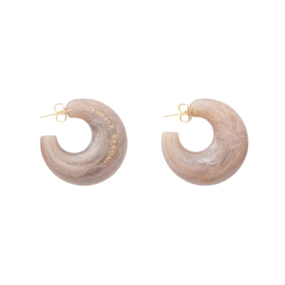 Moon Earring Biancone Marble
