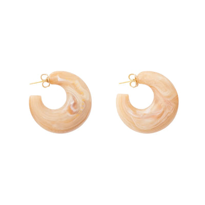 Moon Earring Creme Brulee Marble