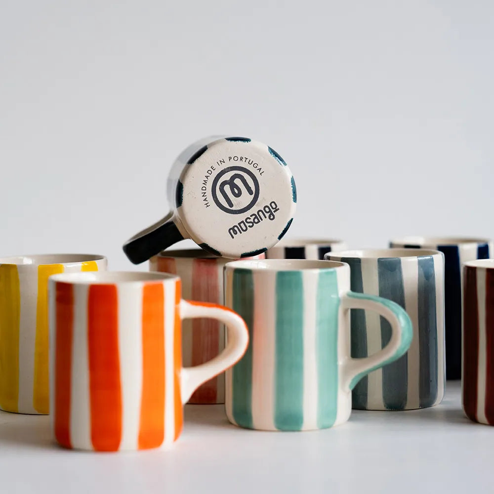 Espresso Mug Stripes Tangerine