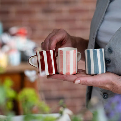Espresso Mug Stripes Paprika