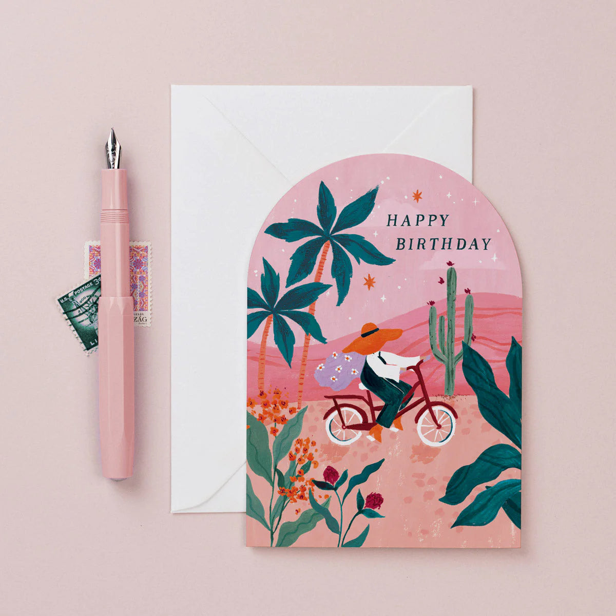 Sunset Bike Birthday Card | Female Birthday Card | Bohemian