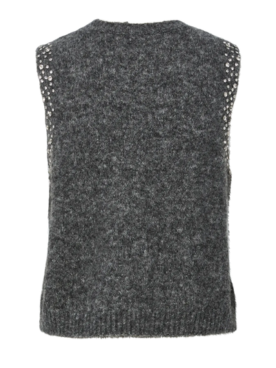 PcRise Knit Vest Dark Grey