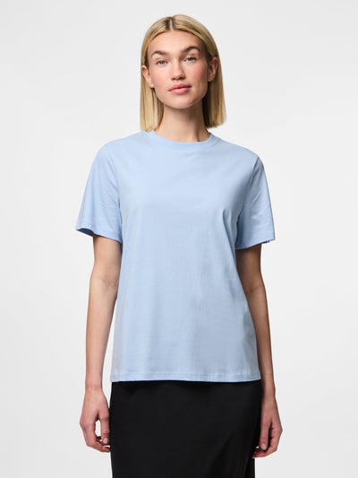 PcRia SS Solid Tee Cashmere Blue