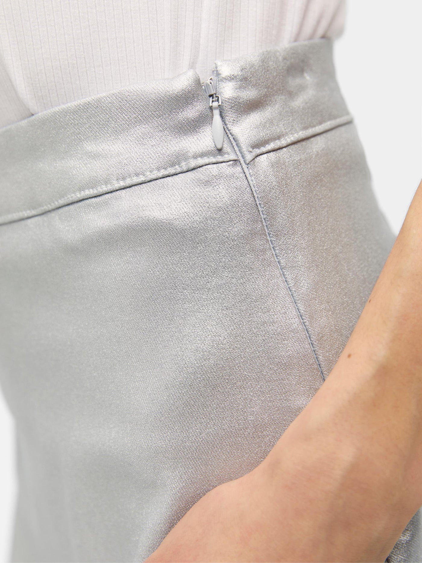 Silver Metallic Mini Skirt
