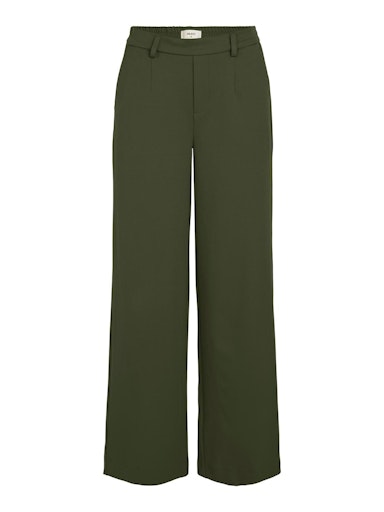 ObjLisa Wide Trousers Duffel Green