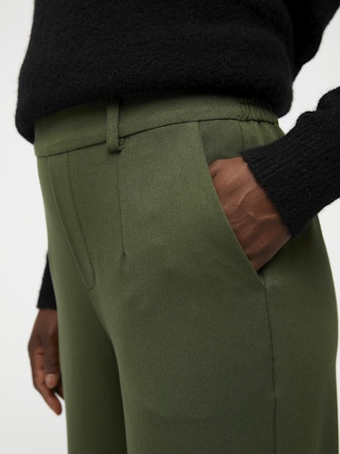 ObjLisa Wide Trousers Duffel Green