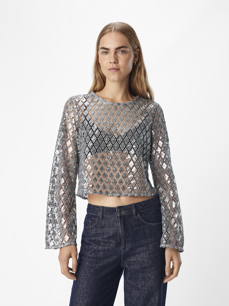 ObjGitte Top Silver Sequins