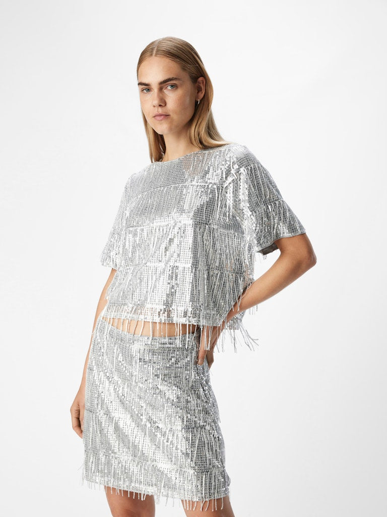 ObjTella Sequin Top Silver