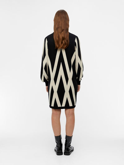 ObjRay L/S Knit Rollneck Dress Black/Sandshell