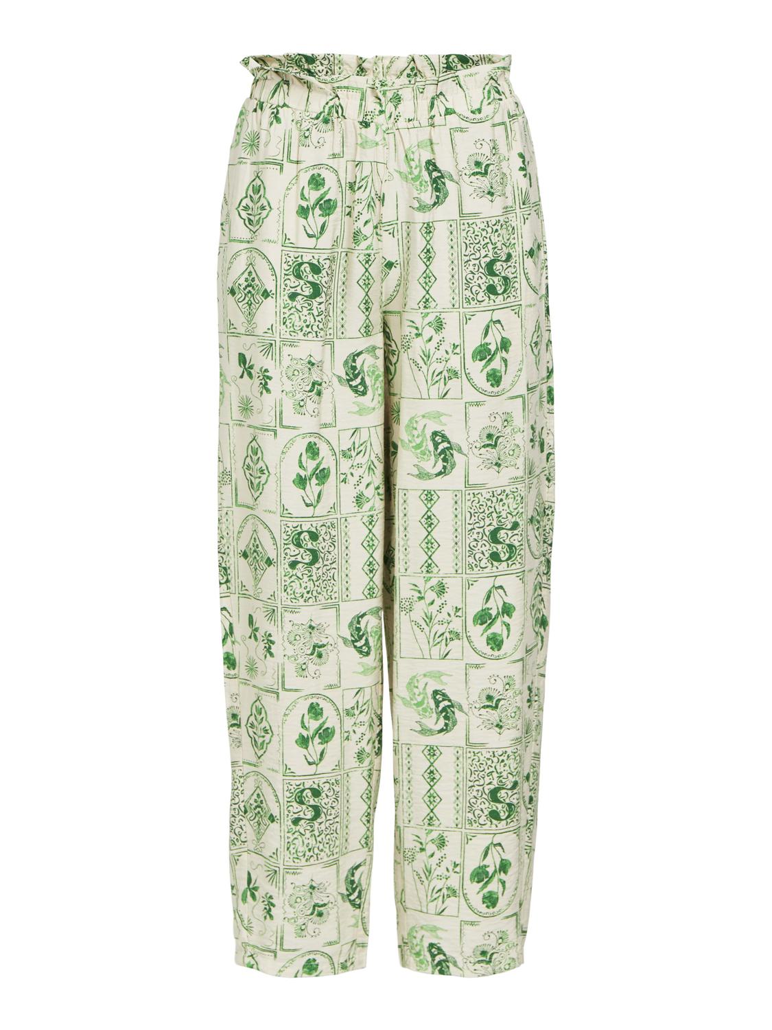 Object Printed Trousers Green