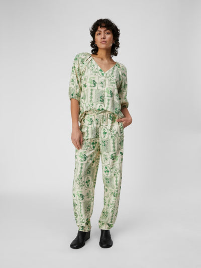 Object Printed Trousers Green