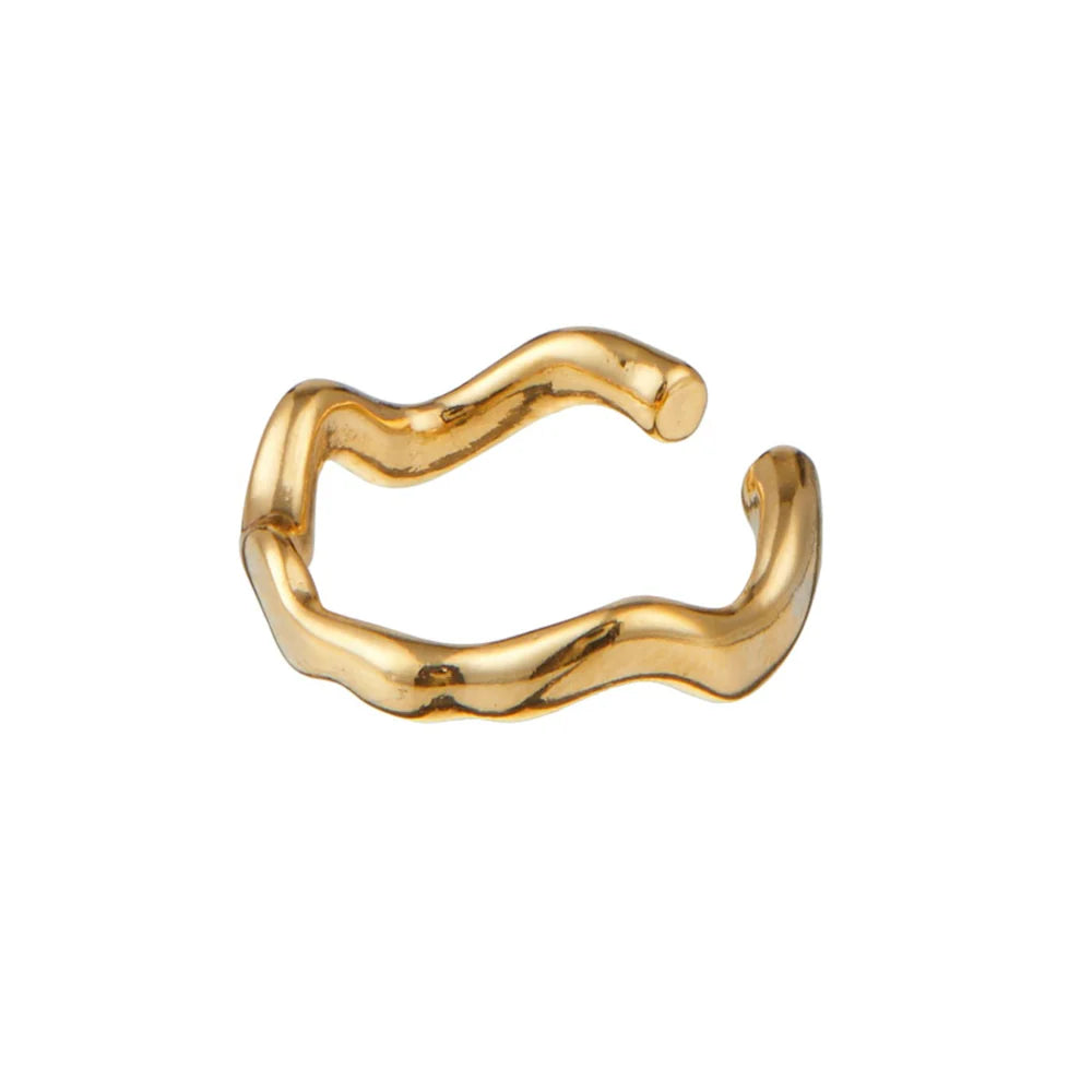 Organic Wave Ear Cuff - Gold