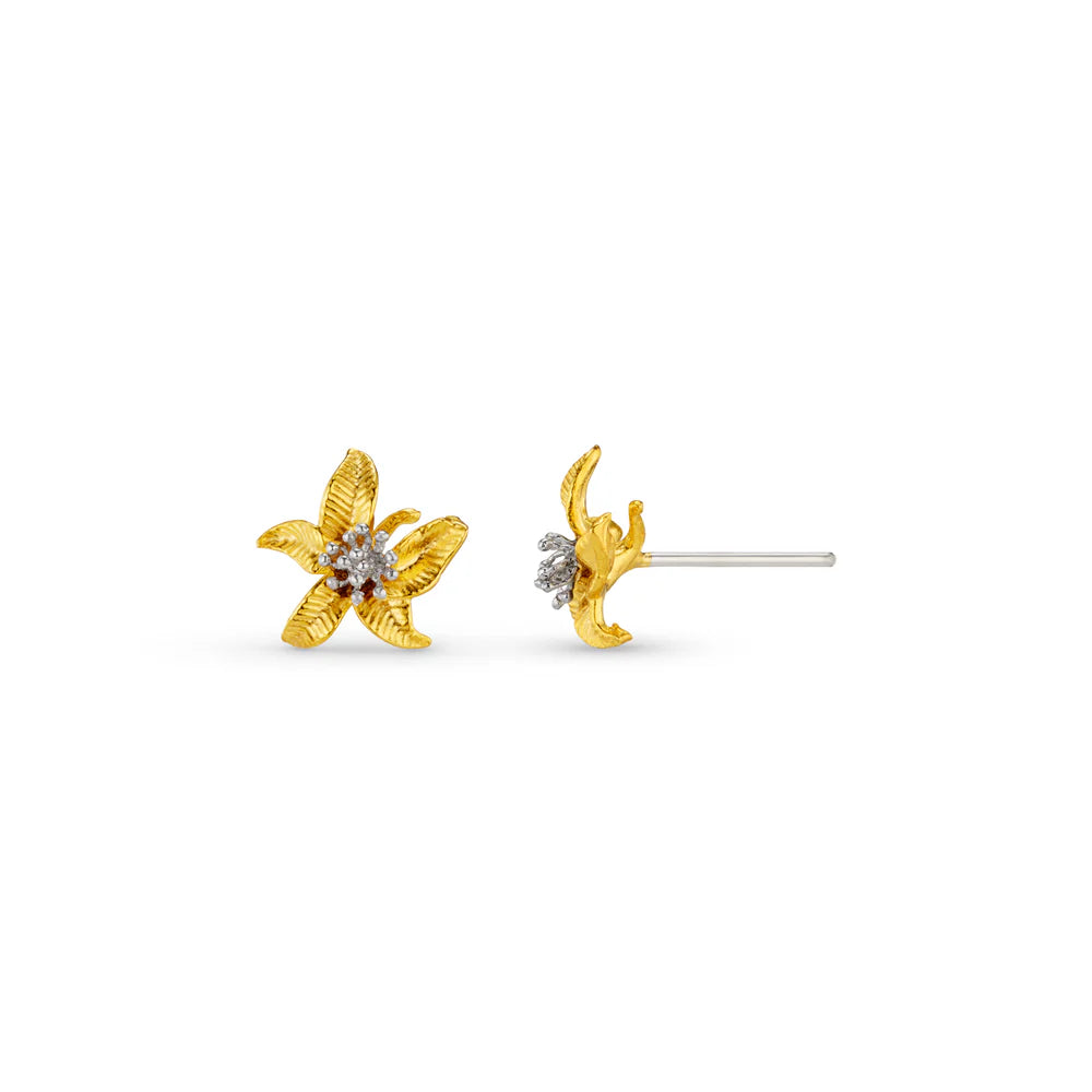 Textured Flower Stud Earring