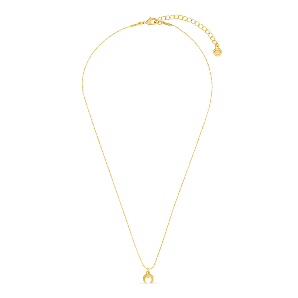 Fine Pace Crescent Charm Necklace