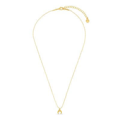 Fine Pace Crescent Charm Necklace