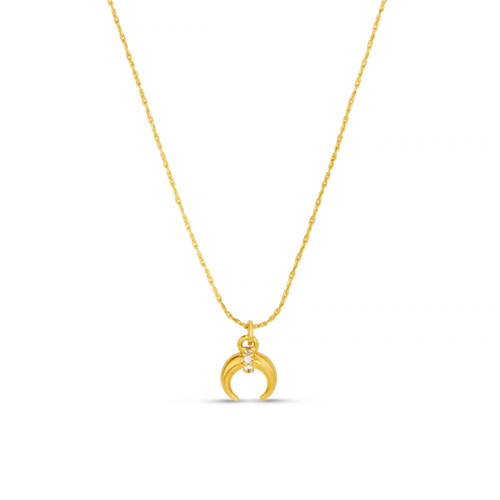 Fine Pace Crescent Charm Necklace